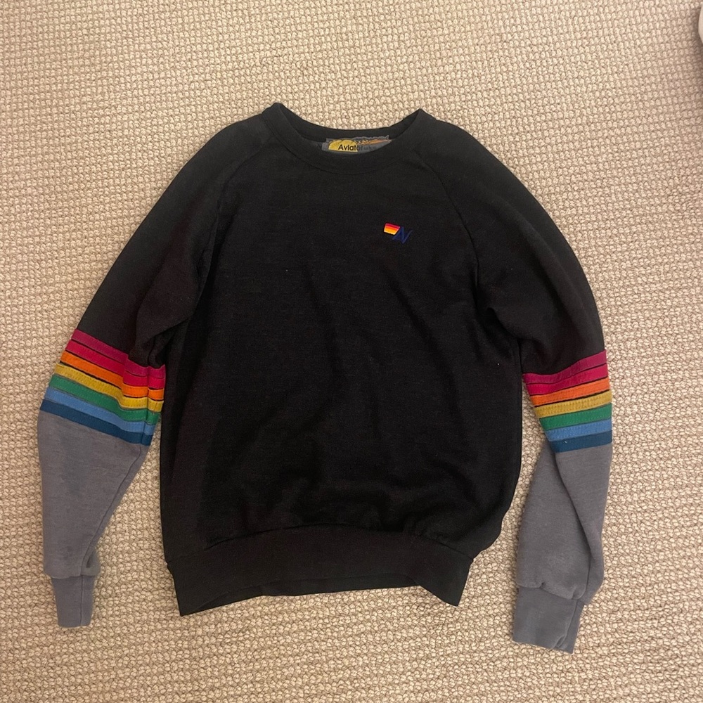 Black, Gray, And Rainbow Aviator Nation Sweatshirt